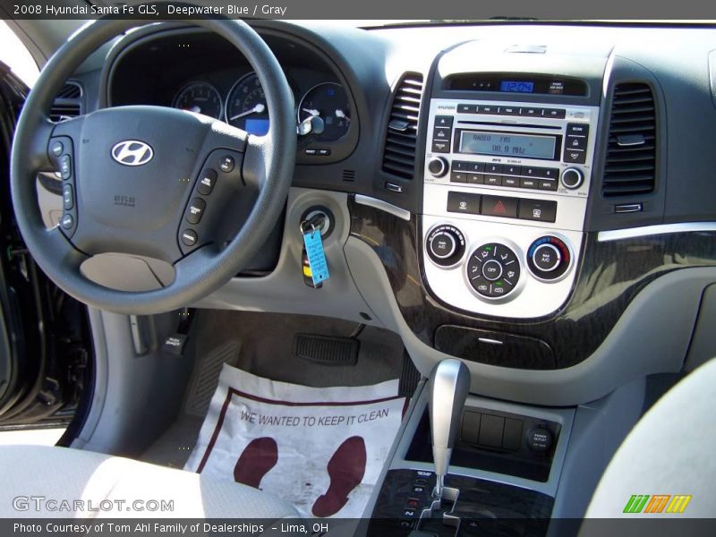 Deepwater Blue / Gray 2008 Hyundai Santa Fe GLS