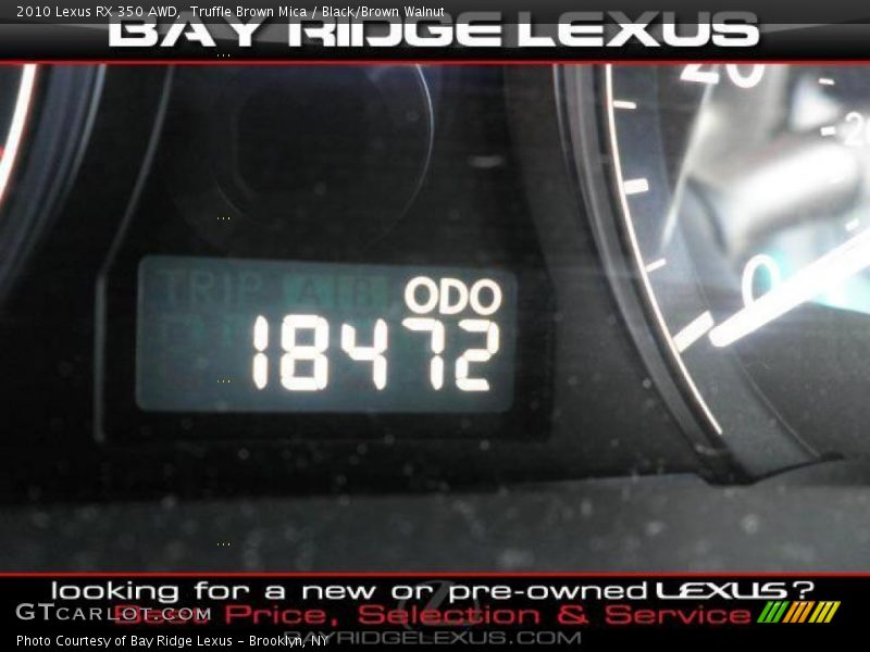 Truffle Brown Mica / Black/Brown Walnut 2010 Lexus RX 350 AWD