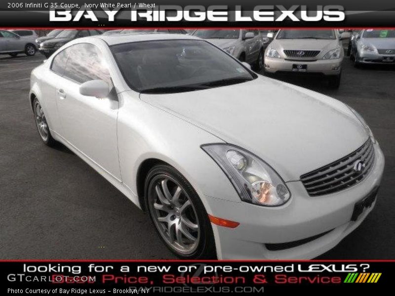 Ivory White Pearl / Wheat 2006 Infiniti G 35 Coupe