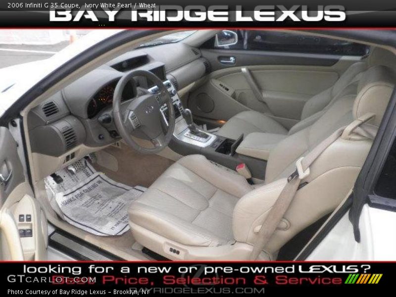 Ivory White Pearl / Wheat 2006 Infiniti G 35 Coupe
