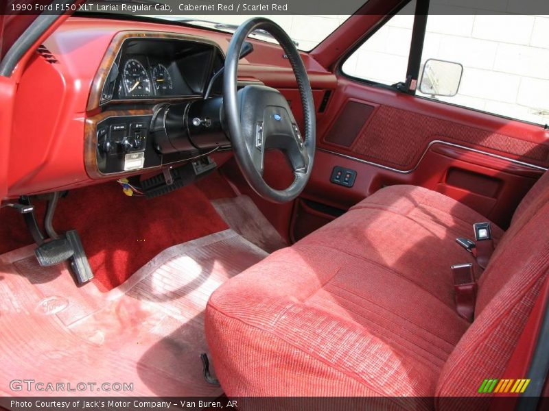 Scarlet Red Interior - 1990 F150 XLT Lariat Regular Cab 
