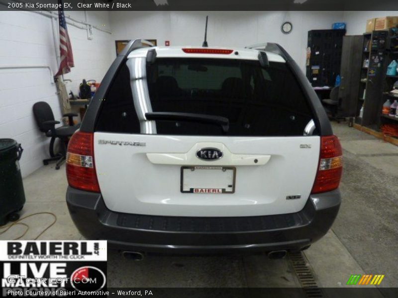 Clear White / Black 2005 Kia Sportage EX