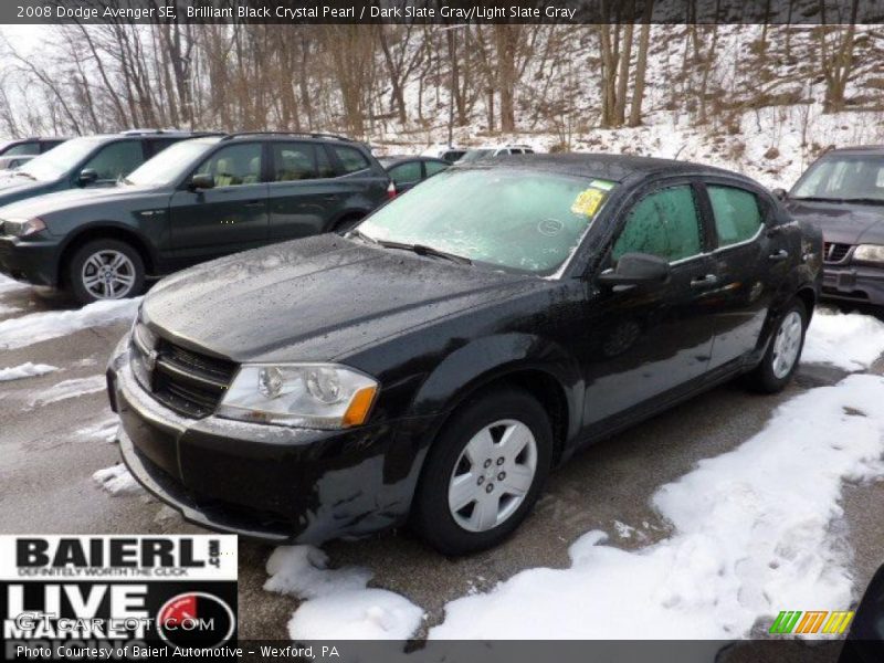 Brilliant Black Crystal Pearl / Dark Slate Gray/Light Slate Gray 2008 Dodge Avenger SE