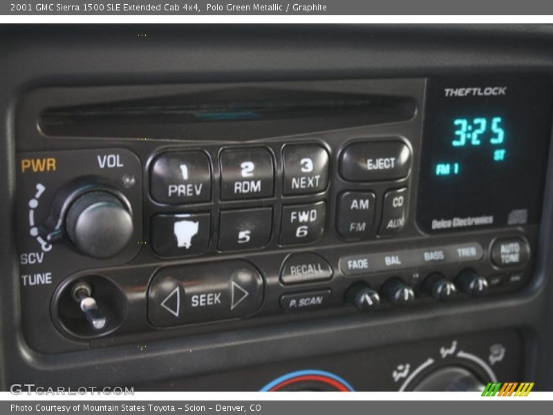 Controls of 2001 Sierra 1500 SLE Extended Cab 4x4