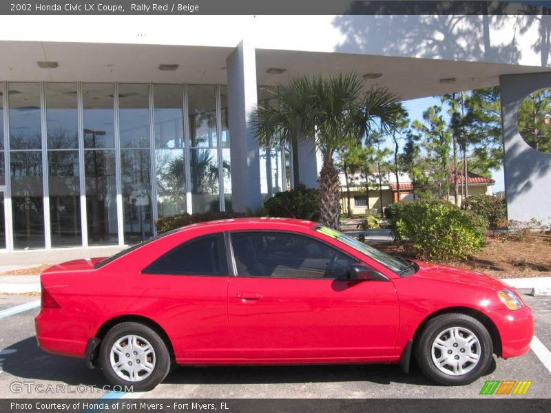 Rally Red / Beige 2002 Honda Civic LX Coupe