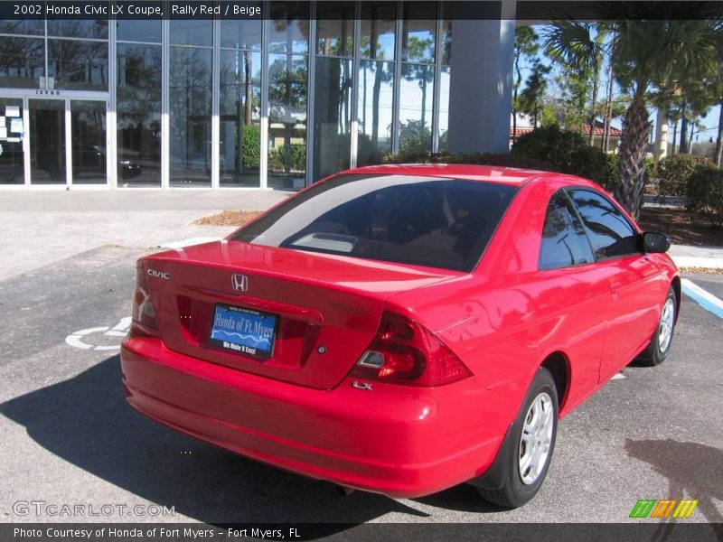 Rally Red / Beige 2002 Honda Civic LX Coupe