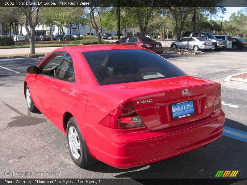 Rally Red / Beige 2002 Honda Civic LX Coupe