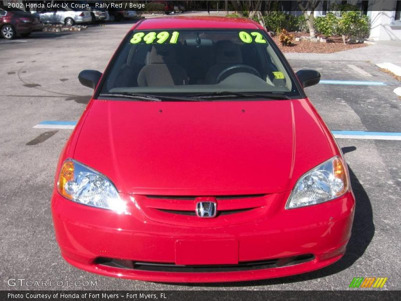 Rally Red / Beige 2002 Honda Civic LX Coupe
