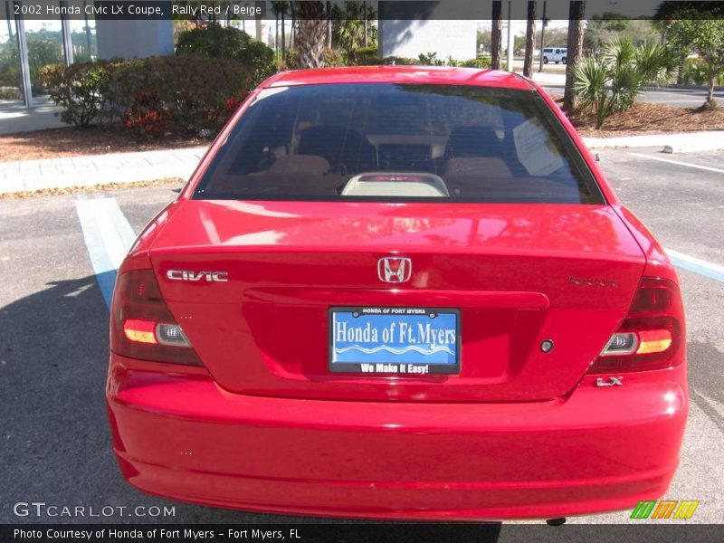Rally Red / Beige 2002 Honda Civic LX Coupe
