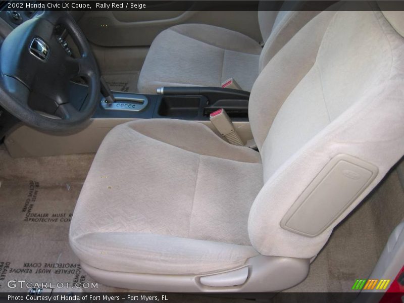 Rally Red / Beige 2002 Honda Civic LX Coupe