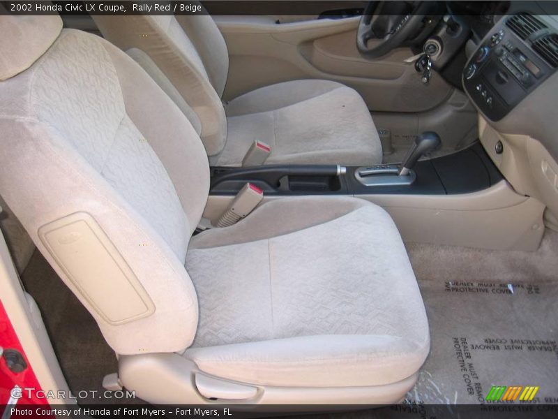 Rally Red / Beige 2002 Honda Civic LX Coupe