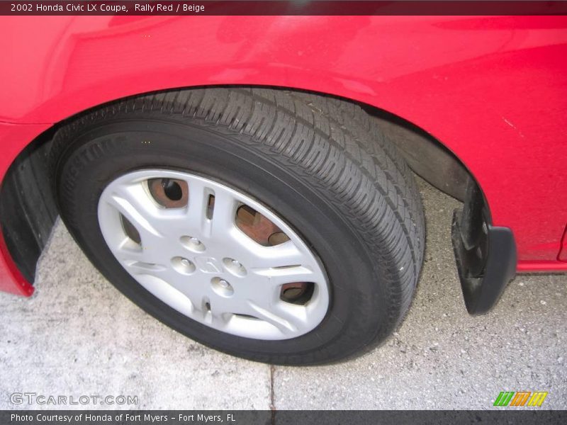 Rally Red / Beige 2002 Honda Civic LX Coupe