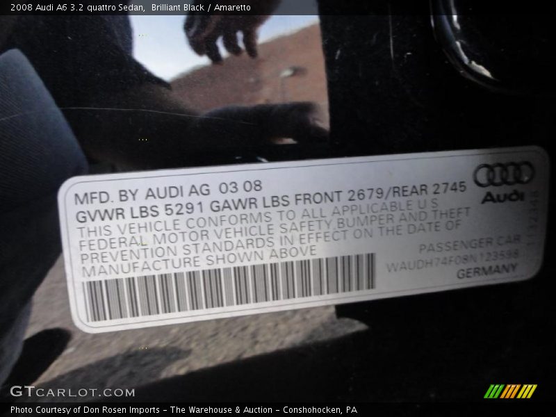 Brilliant Black / Amaretto 2008 Audi A6 3.2 quattro Sedan