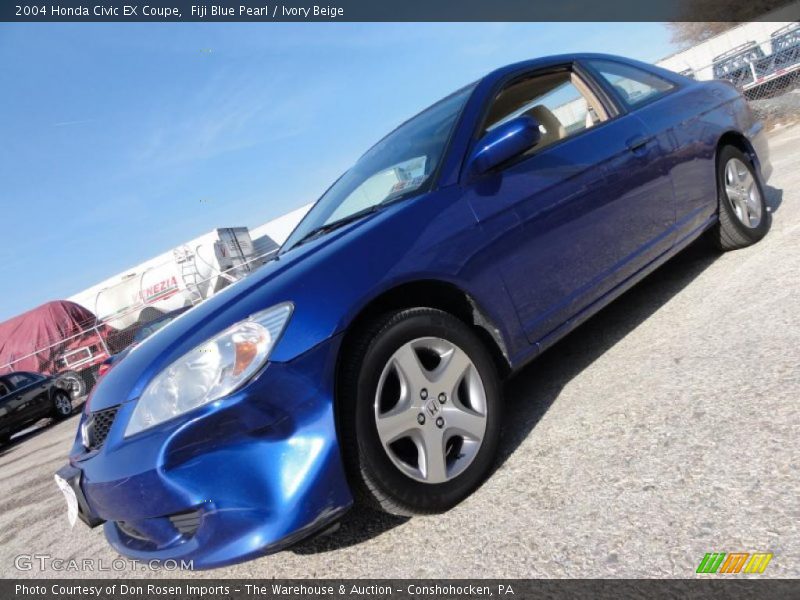 Fiji Blue Pearl / Ivory Beige 2004 Honda Civic EX Coupe