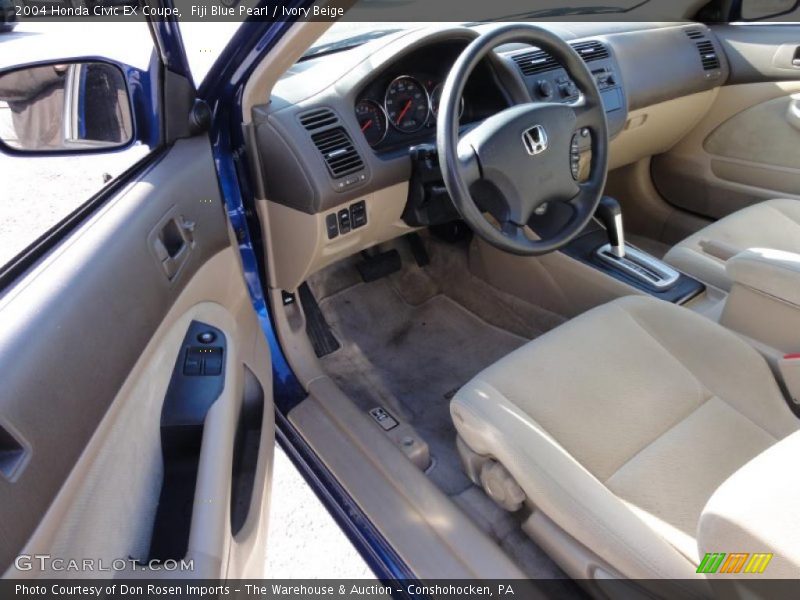 Fiji Blue Pearl / Ivory Beige 2004 Honda Civic EX Coupe