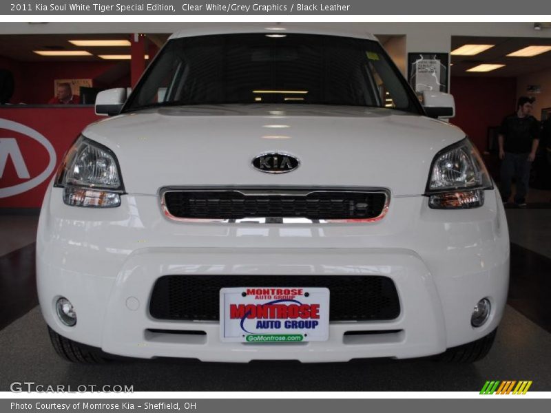 Clear White/Grey Graphics / Black Leather 2011 Kia Soul White Tiger Special Edition