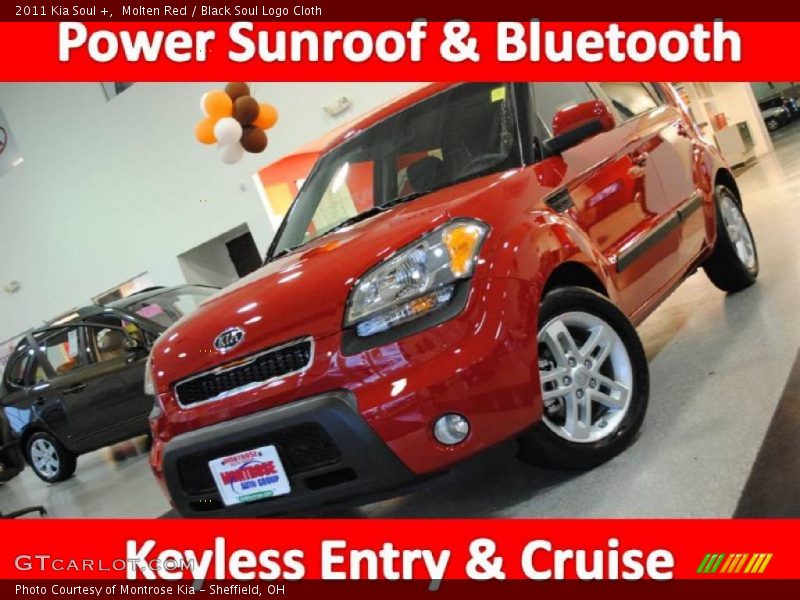 Molten Red / Black Soul Logo Cloth 2011 Kia Soul +