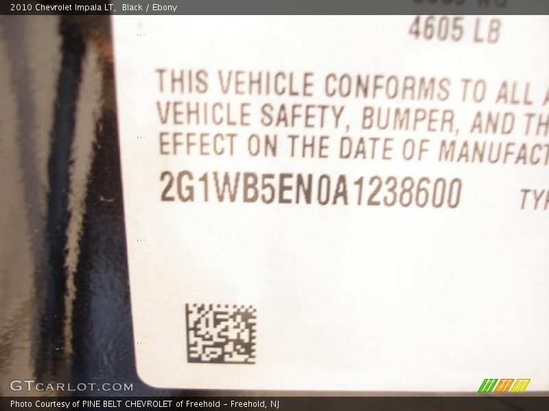 Black / Ebony 2010 Chevrolet Impala LT