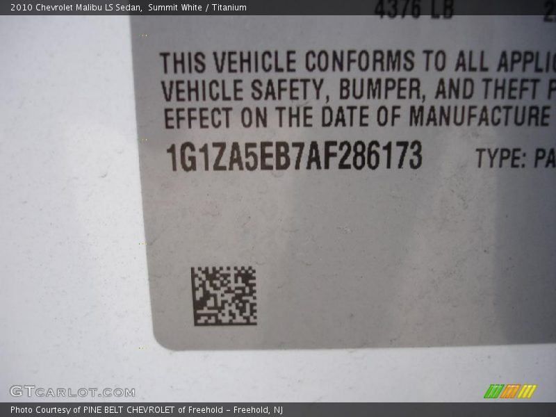 Summit White / Titanium 2010 Chevrolet Malibu LS Sedan
