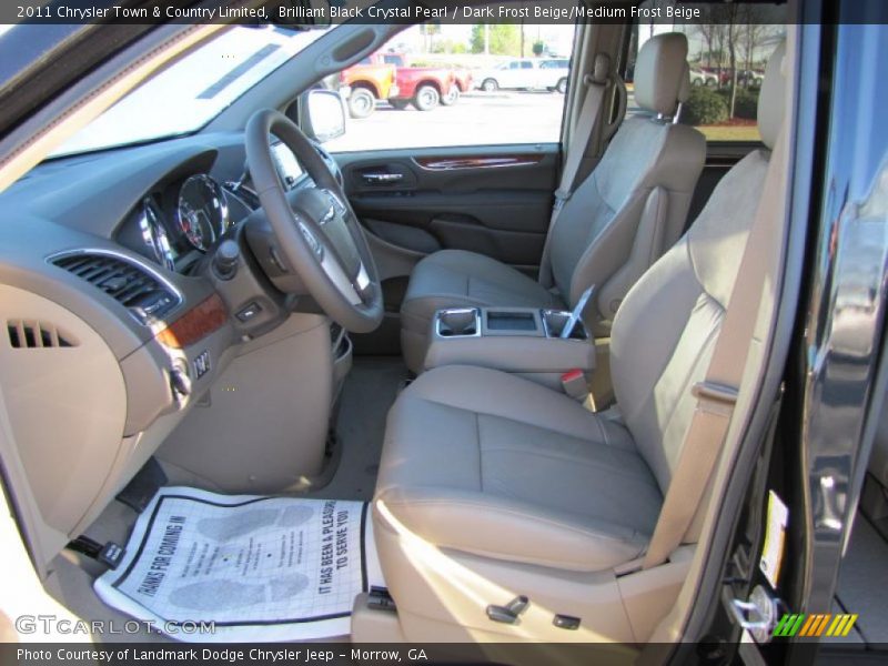 Brilliant Black Crystal Pearl / Dark Frost Beige/Medium Frost Beige 2011 Chrysler Town & Country Limited
