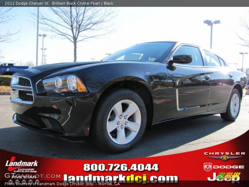 Brilliant Black Crystal Pearl / Black 2011 Dodge Charger SE