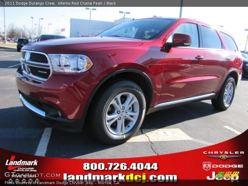Inferno Red Crystal Pearl / Black 2011 Dodge Durango Crew