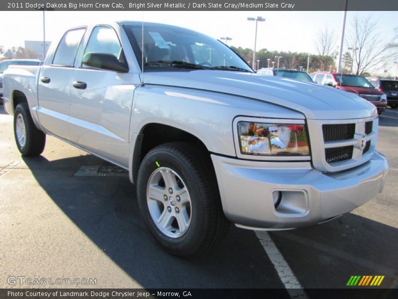 Bright Silver Metallic / Dark Slate Gray/Medium Slate Gray 2011 Dodge Dakota Big Horn Crew Cab
