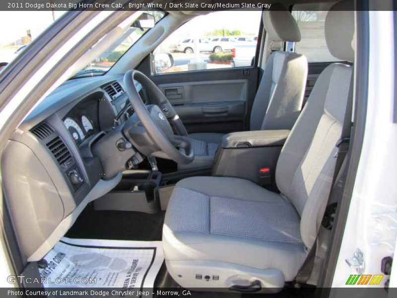 Bright White / Dark Slate Gray/Medium Slate Gray 2011 Dodge Dakota Big Horn Crew Cab