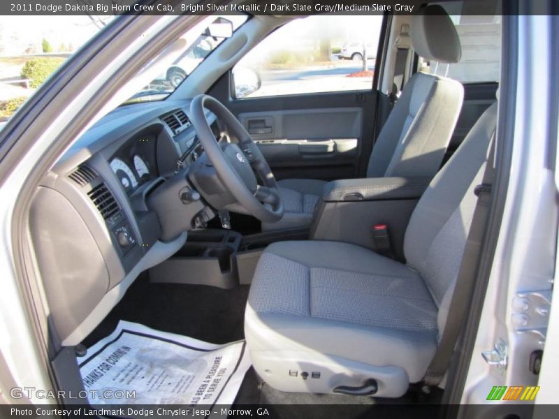 Bright Silver Metallic / Dark Slate Gray/Medium Slate Gray 2011 Dodge Dakota Big Horn Crew Cab