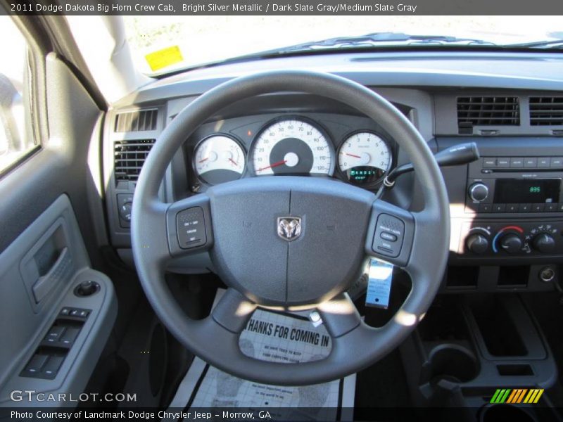 Bright Silver Metallic / Dark Slate Gray/Medium Slate Gray 2011 Dodge Dakota Big Horn Crew Cab