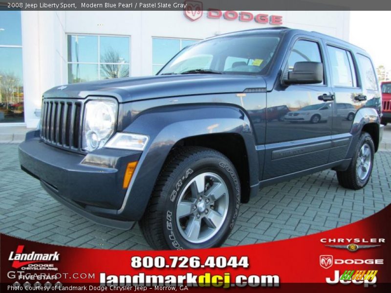 Modern Blue Pearl / Pastel Slate Gray 2008 Jeep Liberty Sport