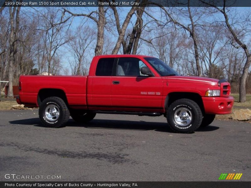 Flame Red / Mist Gray 1999 Dodge Ram 1500 Sport Extended Cab 4x4