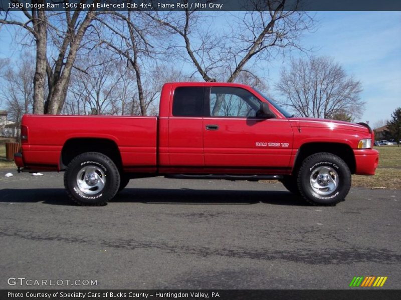Flame Red / Mist Gray 1999 Dodge Ram 1500 Sport Extended Cab 4x4