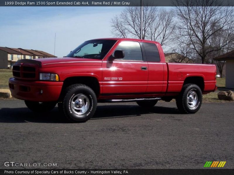 Flame Red / Mist Gray 1999 Dodge Ram 1500 Sport Extended Cab 4x4