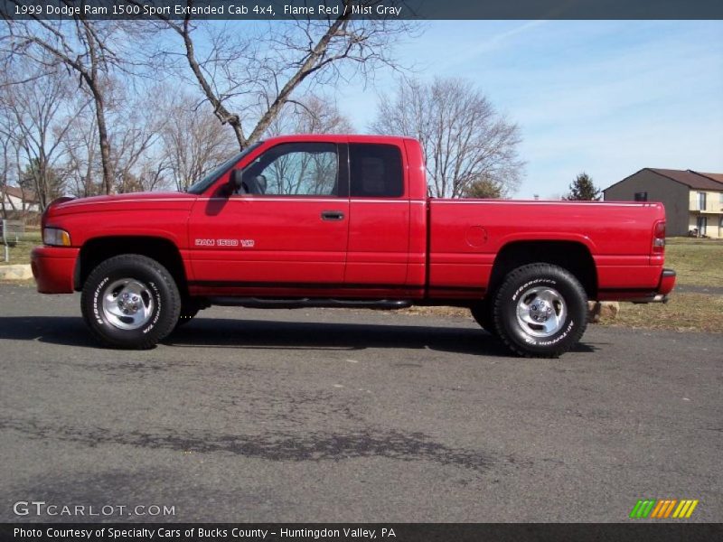 Flame Red / Mist Gray 1999 Dodge Ram 1500 Sport Extended Cab 4x4
