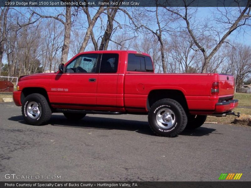 Flame Red / Mist Gray 1999 Dodge Ram 1500 Sport Extended Cab 4x4