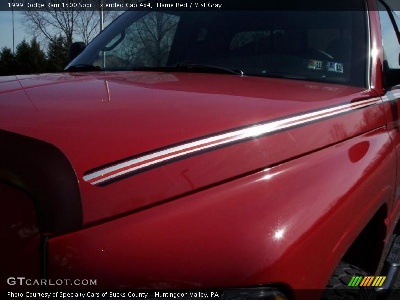 Flame Red / Mist Gray 1999 Dodge Ram 1500 Sport Extended Cab 4x4