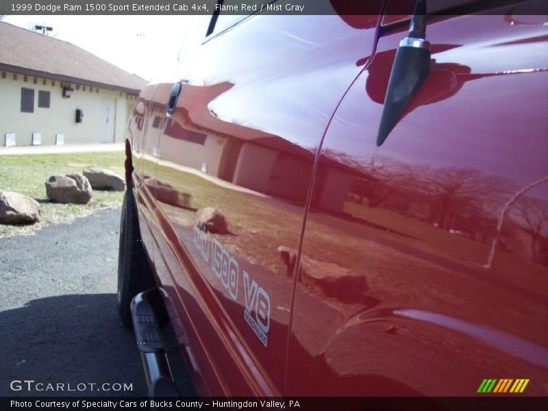 Flame Red / Mist Gray 1999 Dodge Ram 1500 Sport Extended Cab 4x4