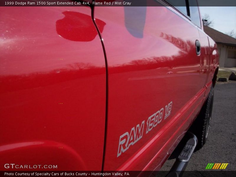 Flame Red / Mist Gray 1999 Dodge Ram 1500 Sport Extended Cab 4x4