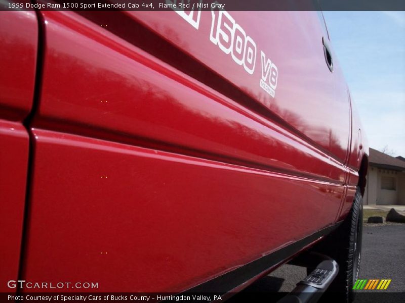 Flame Red / Mist Gray 1999 Dodge Ram 1500 Sport Extended Cab 4x4