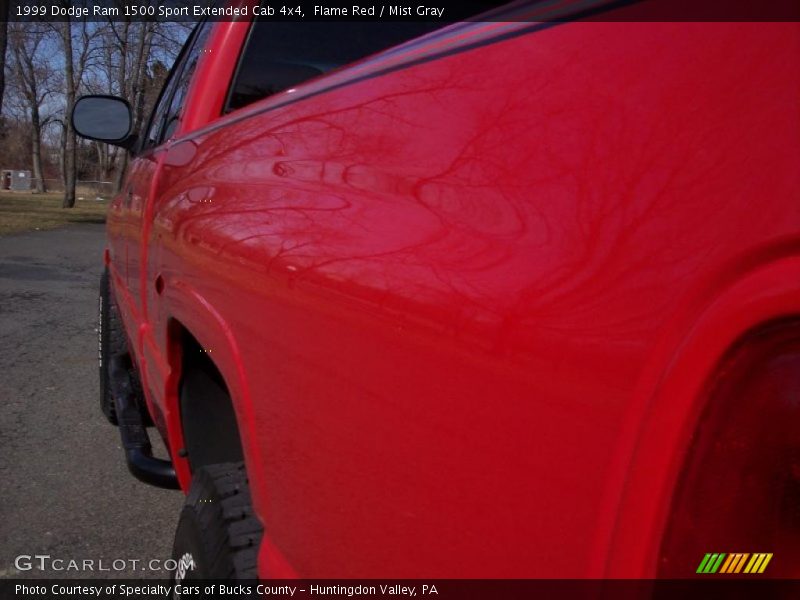 Flame Red / Mist Gray 1999 Dodge Ram 1500 Sport Extended Cab 4x4
