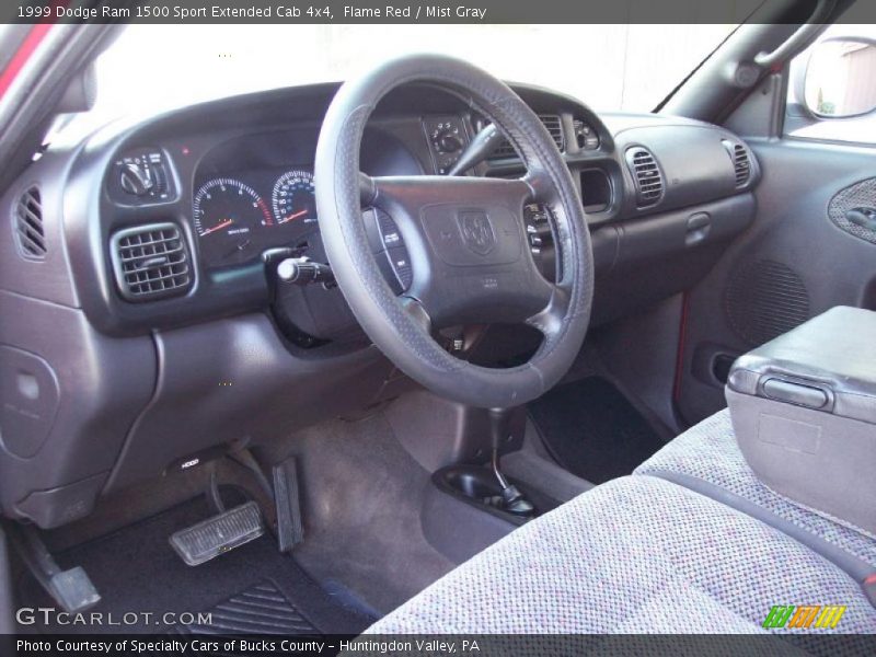 Flame Red / Mist Gray 1999 Dodge Ram 1500 Sport Extended Cab 4x4