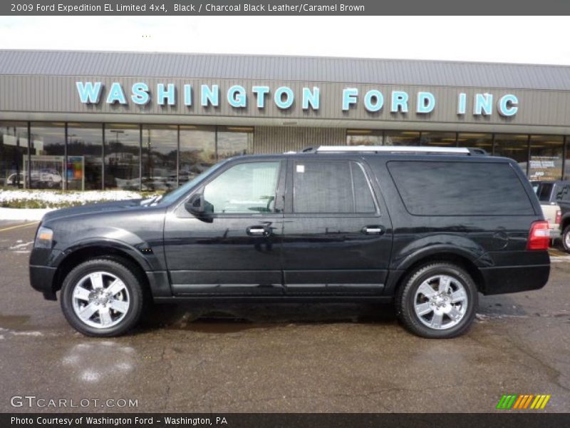 Black / Charcoal Black Leather/Caramel Brown 2009 Ford Expedition EL Limited 4x4