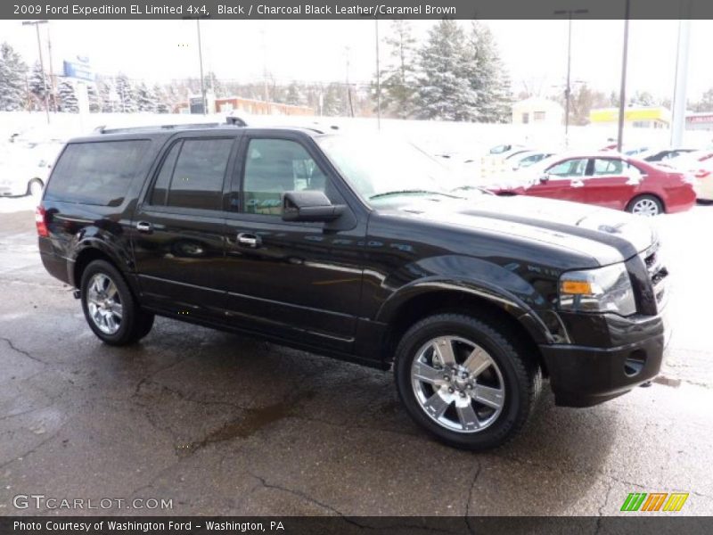 Black / Charcoal Black Leather/Caramel Brown 2009 Ford Expedition EL Limited 4x4