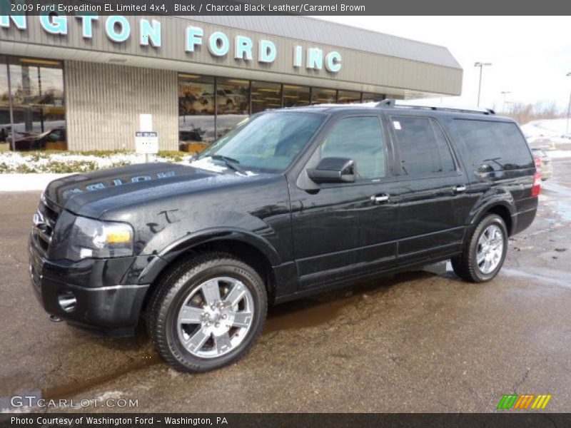 Black / Charcoal Black Leather/Caramel Brown 2009 Ford Expedition EL Limited 4x4