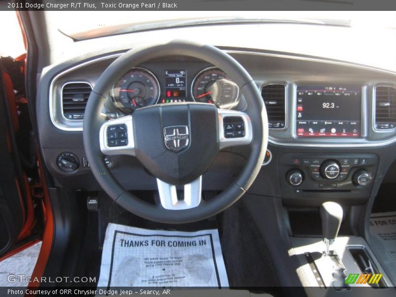 Toxic Orange Pearl / Black 2011 Dodge Charger R/T Plus