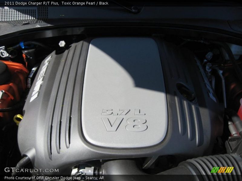 Toxic Orange Pearl / Black 2011 Dodge Charger R/T Plus