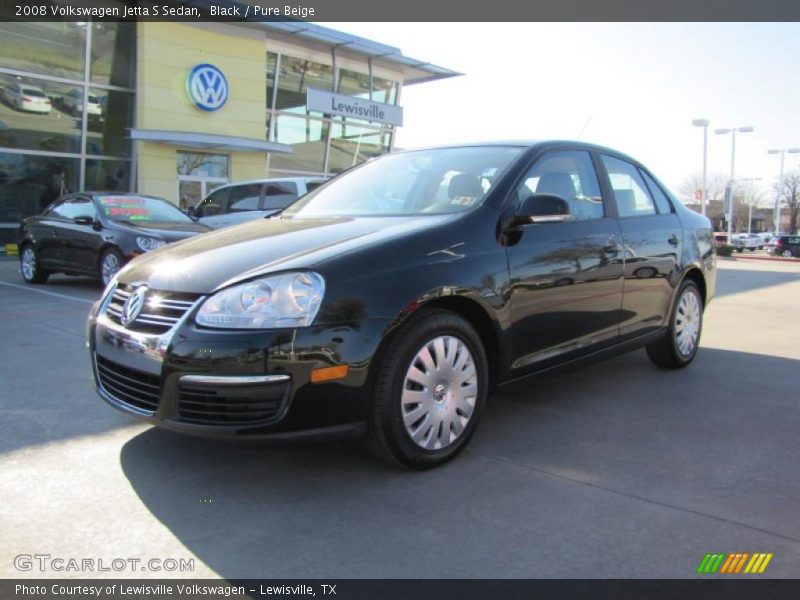 Black / Pure Beige 2008 Volkswagen Jetta S Sedan