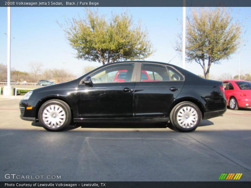Black / Pure Beige 2008 Volkswagen Jetta S Sedan
