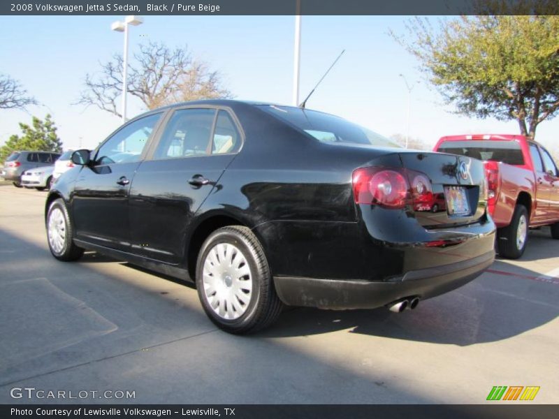 Black / Pure Beige 2008 Volkswagen Jetta S Sedan